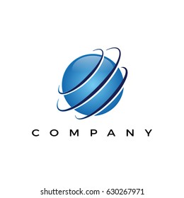 Earth Globe logo. Corporate Business Sign. Vector Illustration design template