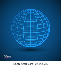 Earth Globe Logo Design Template. Vector Illustration.