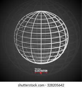 Earth Globe Logo Design Template. Vector Illustration.