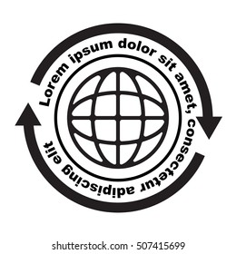 Earth Globe Logo Design Template network concept symbol, Vector Illustration.