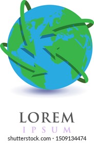 Earth Globe Logo - Isolated On White Background - Vector. Abstract Globe Vector For Web Icon, Map, Tech Logo And Element Design.