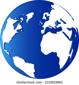 Earth Globe Logo - Isolated On White Background - Vector. Abstract Globe Vector For Web Icon, Map, Tech Logo And Element Design. 3D Icon For Earth, Global, Sphere, Travel Agency, Planet And World Logo