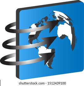 Earth Globe Logo - Isolated On White Background - Vector. Abstract Globe Vector For Web Icon, Map, Tech Logo And Element Design. 3D Icon For Earth, Global, Sphere, Travel Agency, Planet And World Logo