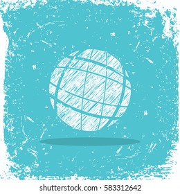 Earth, globe logo on grunge background
