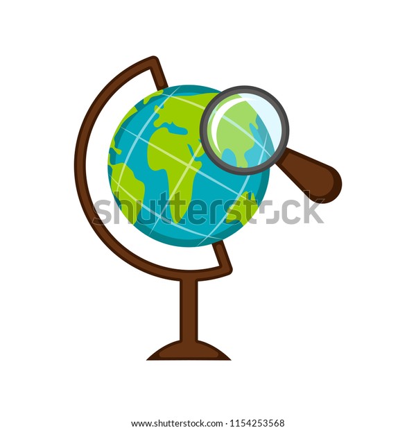 Earth Globe Magnifying Glass Icon Stock Vector Royalty Free 1154253568 Shutterstock