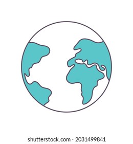 earth globe map icon isolated