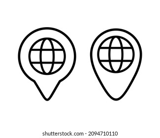Earth globe map pin location. Illustration vector