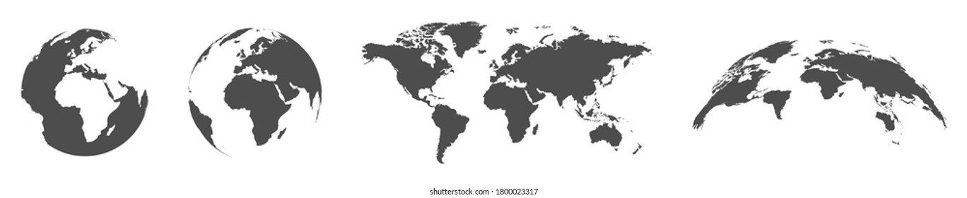 Earth globe. Earth map. World map. Planet. Vector illustration