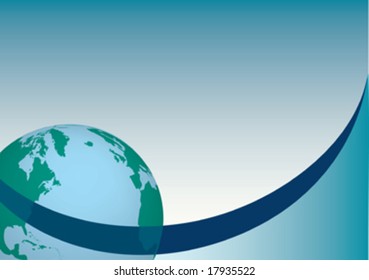 earth globe on blue background