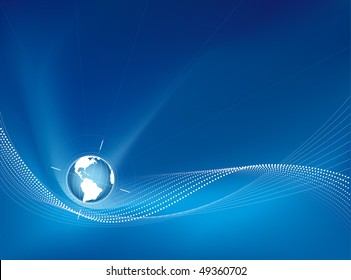 Earth globe on a blue stylish background