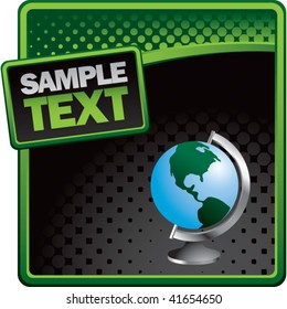 earth globe on halftone advertisement
