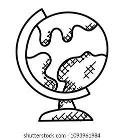 
An earth globe on stand for table
