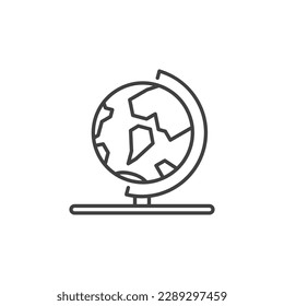 Earth Globe on Stand Vektor Konzept linearen Symbol oder Symbol