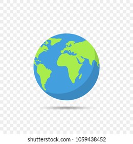 Earth globe on transparent background