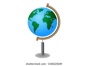 Earth globe on white background.