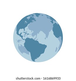 Earth globe on white background. World map. Earth icon. vector illustration 