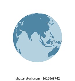 Earth globe on white background. World map. Earth icon. vector illustration 