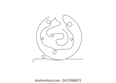 Earth globe one line drawing of world map minimalist vector illustration isolated out line vector