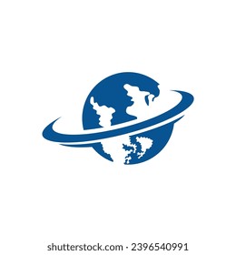 earth globe orbit icon logo