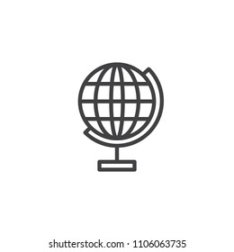 Earth globe outline icon. linear style sign for mobile concept and web design. Geography globe simple line vector icon. Symbol, logo illustration. Pixel perfect vector graphics