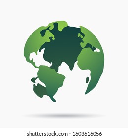Earth globe planet design isolated on white background. Vector illustration