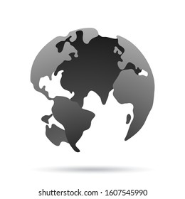 Earth globe planet design isolated on white background. Vector illustration