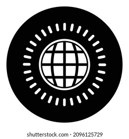 Erdglobe-Planet-Flachicon einzeln auf weißem Hintergrund
