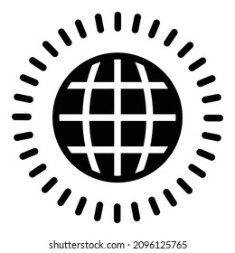 Earth Globe Planet Flat Icon Isolated On White Background