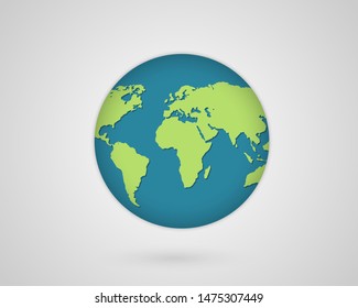 Earth globe. Planet Earth icon.