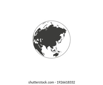Earth globe, planet, map icon Vector illustration.