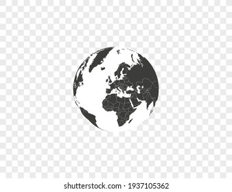 Earth globe, planet, map icon Vector illustration.