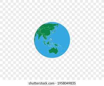 Earth globe, planet, map icon Vector illustration.