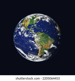 Earth Globe. Planet Earth in realistic design. 3d render of planet. Elements of this image furnished by NASA. Vector illustration 3d