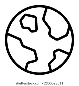 Earth Globe Planet Simple Line Icon Symbol