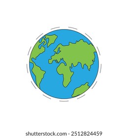Earth globe planet vector illustration. Environment conservation concept. Save green planet