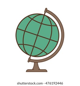 earth globe planet world map education object vector illustration
