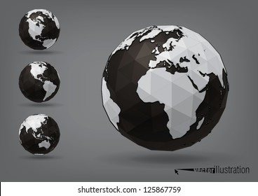 Earth globe as polyhedron