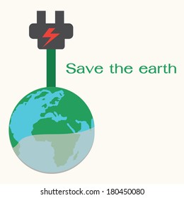 earth globe with power cable