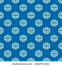 Earth Globe with Quadcopter vector concept colored seamless pattern 