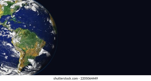 Diseño realista del Globe terrestre. Ver desde el espacio. Planeta Tierra realista y Mapa Mundial. Elementos de esta imagen amueblados por la NASA. Ilustración de vector 3d