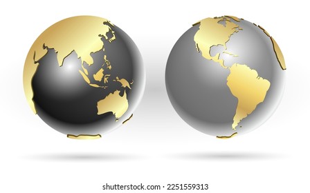 earth globe realistic isolated on white background