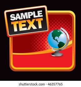earth globe red halftone template