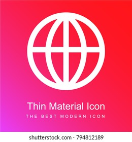 Earth globe red and pink gradient material white icon minimal design