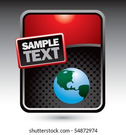 earth globe red stylized template