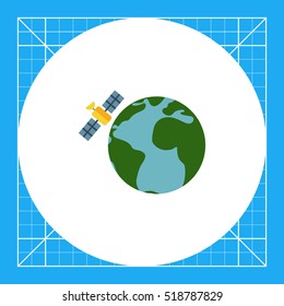 Earth globe and satellite