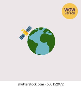 Earth globe and satellite