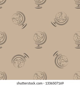 Earth globe seamless pattern vector