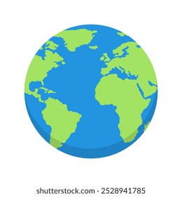 O globo terrestre. Mapa do mundo em forma de globo. Ilustração isolada de vetor. Coleção de globos da Terra. EPS 10.