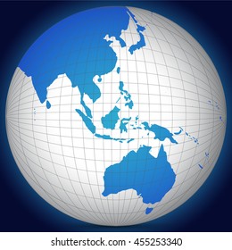 Earth globe with shadow