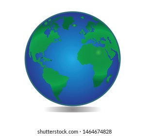 Earth globe with shadow vector